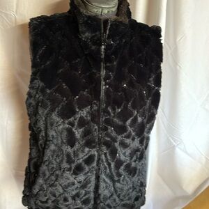 Black vest with silver sequins